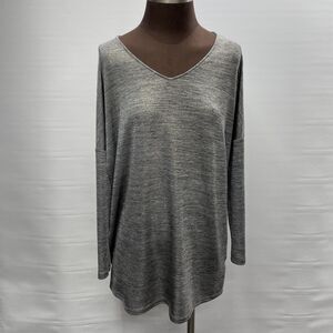 Womens Loose Fitting Long Sleeve Tildon Shirt Medium Gold Silver Black Shimmery